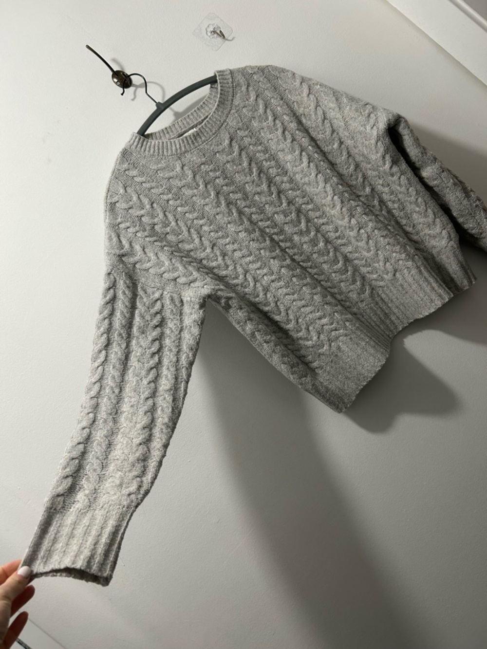 Joie Light Gray Cable Knit Crewneck Sweater - Picture 3 of 5